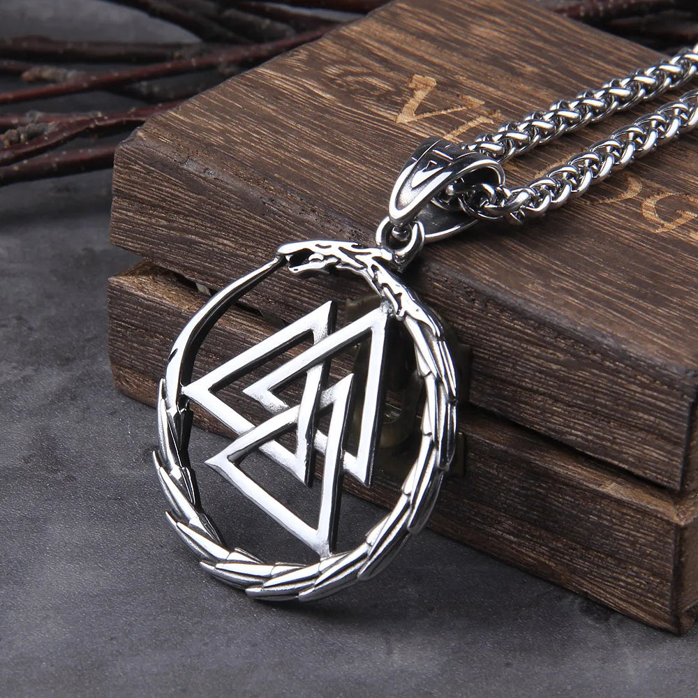 Norse Viking Valknut Stainless Steel Necklace