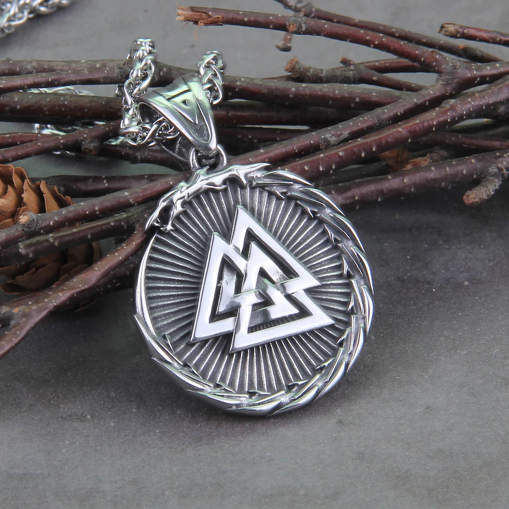Norse Viking Valknut Stainless Steel Necklace
