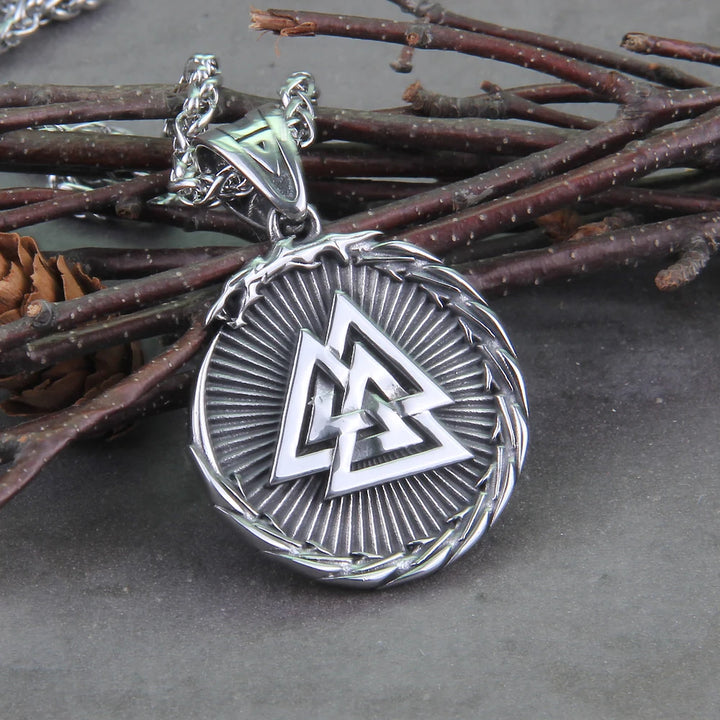 Norse Viking Valknut Stainless Steel Necklace