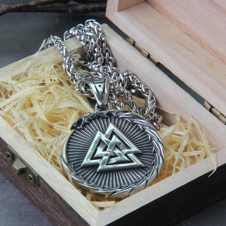 Norse Viking Valknut Stainless Steel Necklace