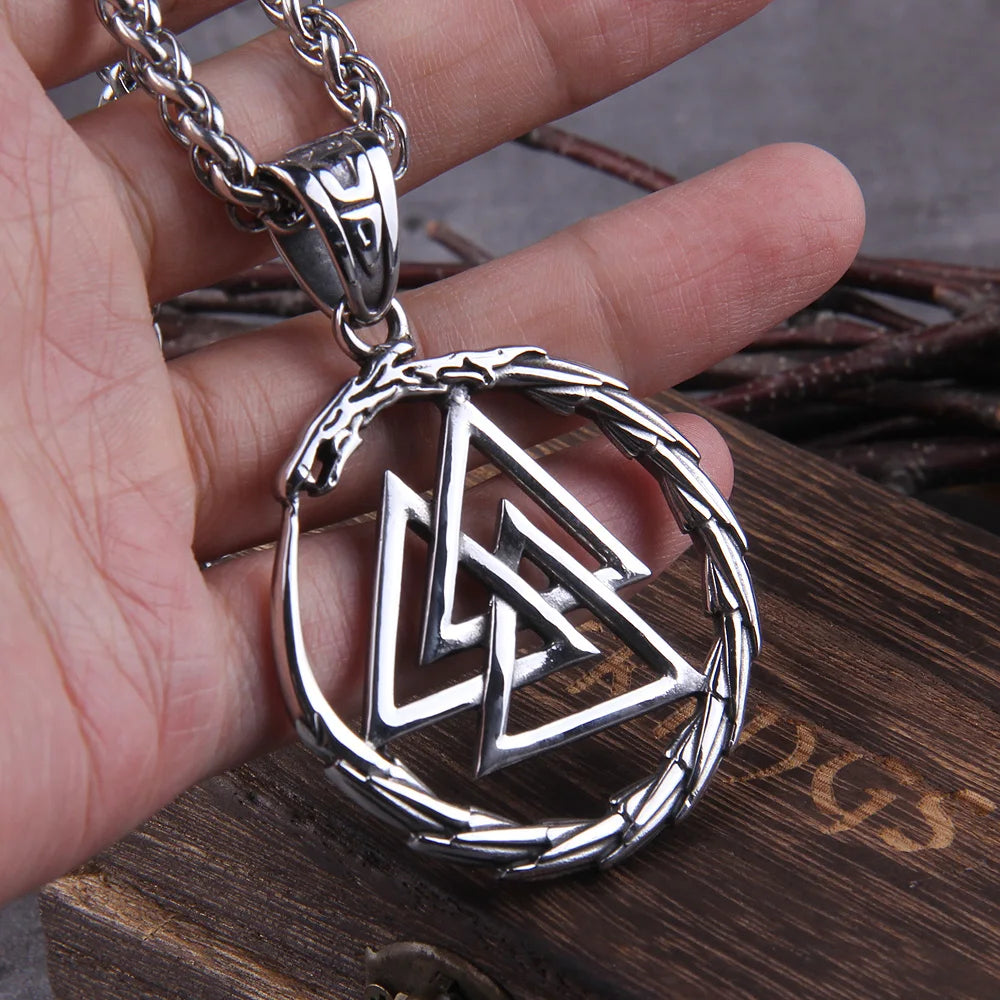 Norse Viking Valknut Stainless Steel Necklace