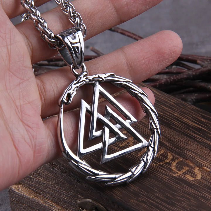 Norse Viking Valknut Stainless Steel Necklace
