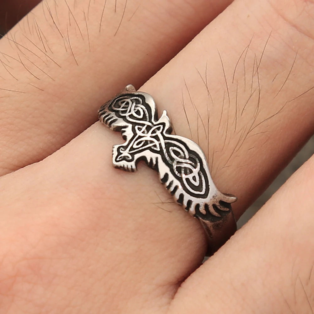 Viking Ring - Silver Odin's Raven