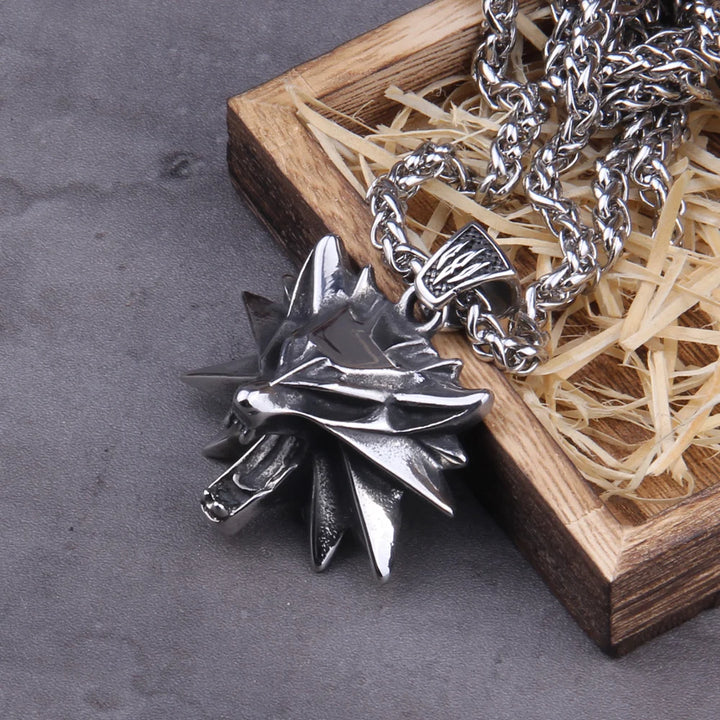 Viking Wild Hunt Wolf Pendant Necklace