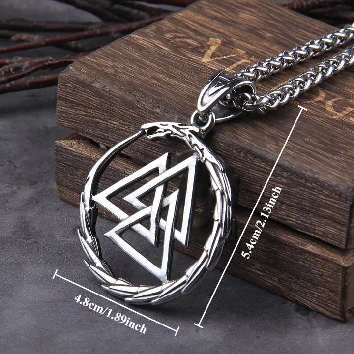 Norse Viking Valknut Stainless Steel Necklace
