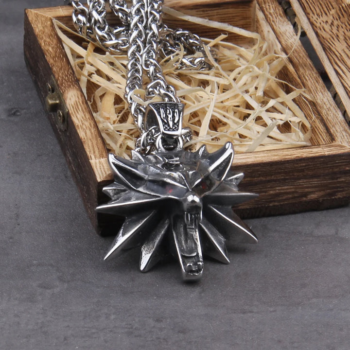 Viking Wild Hunt Wolf Pendant Necklace