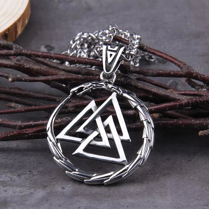Norse Viking Valknut Stainless Steel Necklace