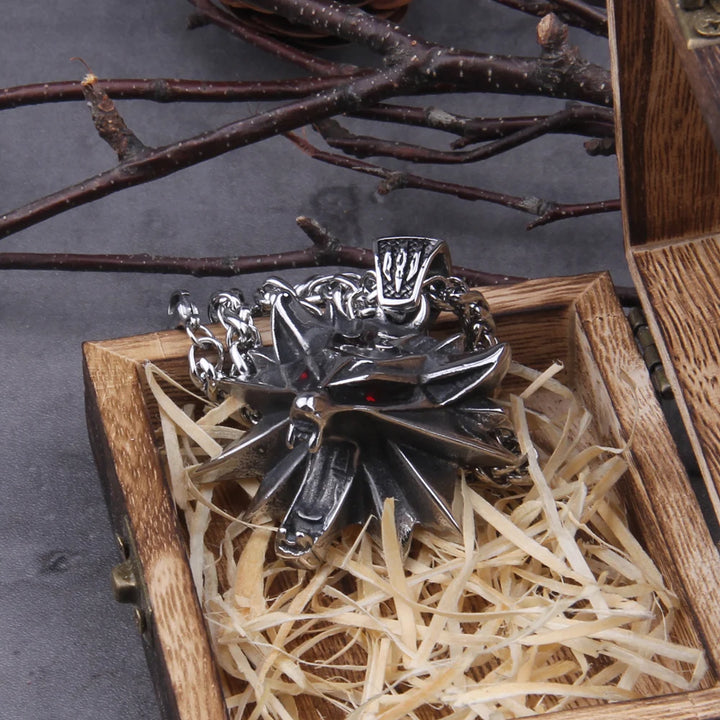 Viking Wild Hunt Wolf Pendant Necklace