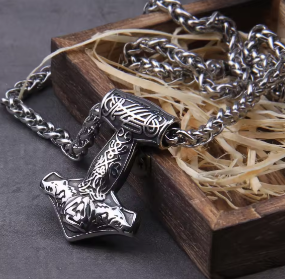 Thor Hammer Necklace - Geri & Freki