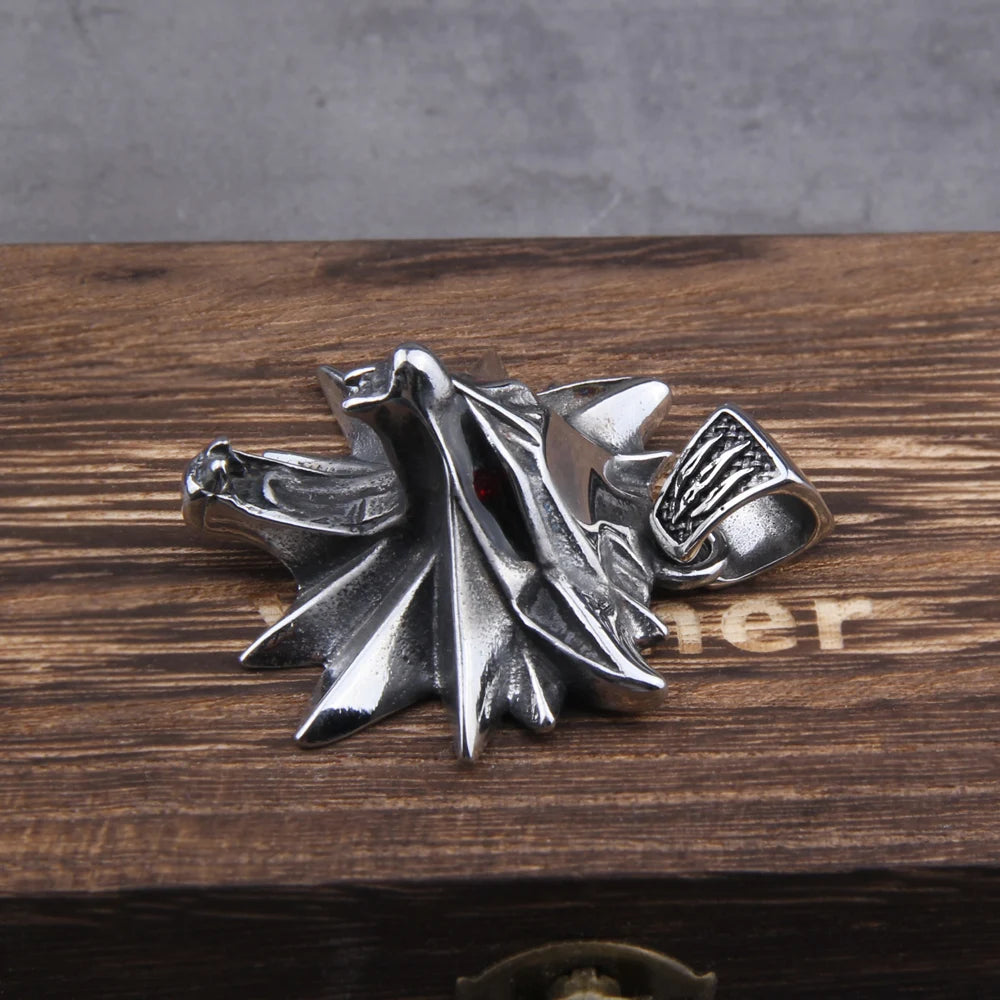 Viking Wild Hunt Wolf Pendant Necklace