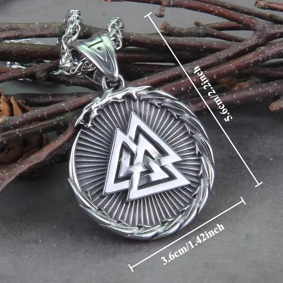 Norse Viking Valknut Stainless Steel Necklace