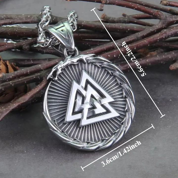 Norse Viking Valknut Stainless Steel Necklace