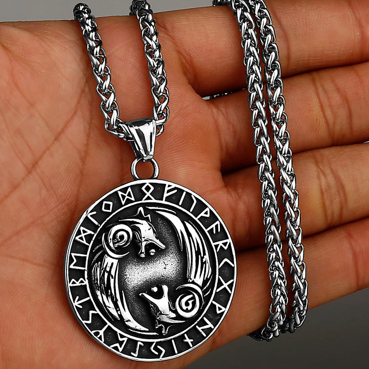 Viking Necklace - Geri & Freki Wolves