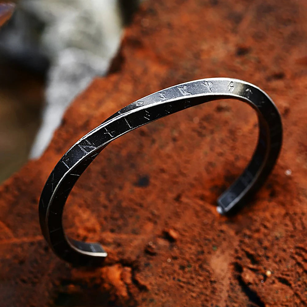 Viking Arm Ring - Twist Cuff Rune Engraved