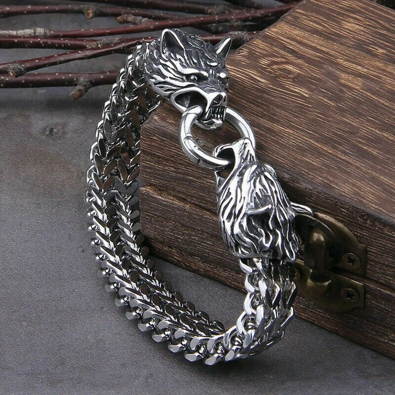 Viking Bracelet - Geri And Freki Wolves