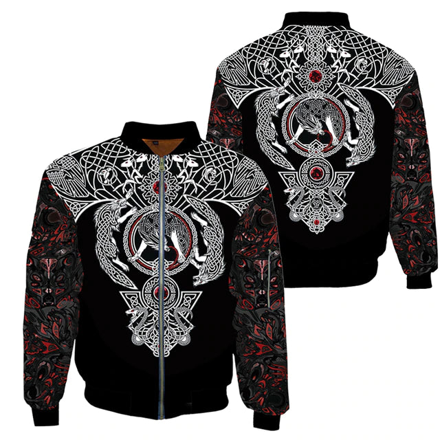 Viking Bomber Jacket - Norse Wolves
