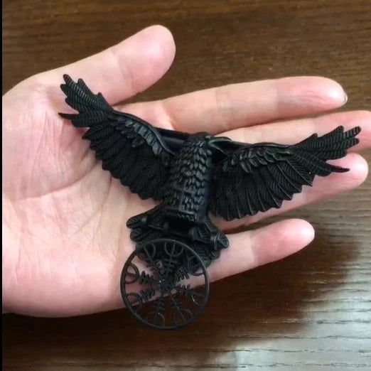 Viking Hair Clip - Helm of Awe Raven