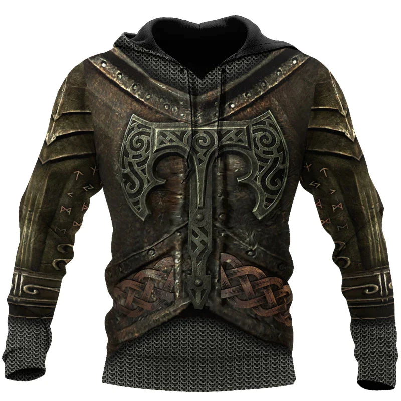 Medieval Viking Hoodie Thor s Hammer