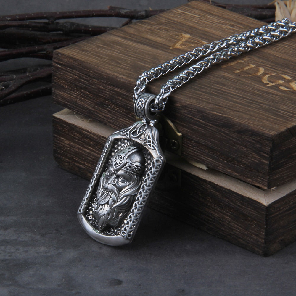 Sterling Silver Odin The All Father Pendant Necklace