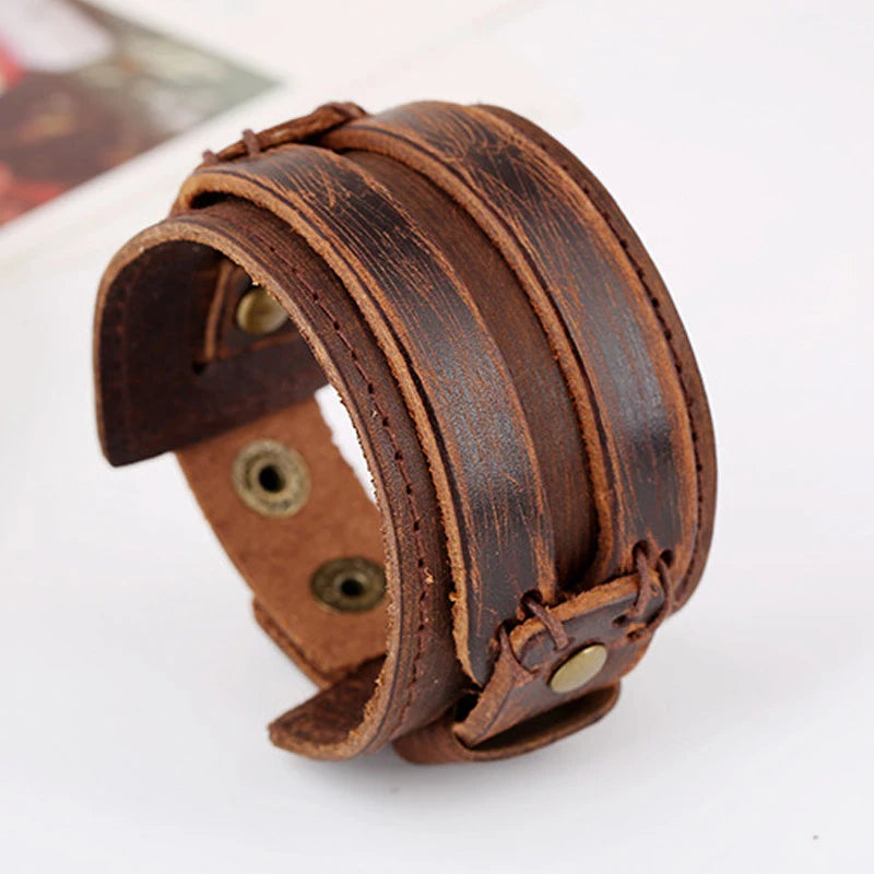 VIKING LARGE BRACELET BERSEKER - ULFHEDNAR (LEATHER)