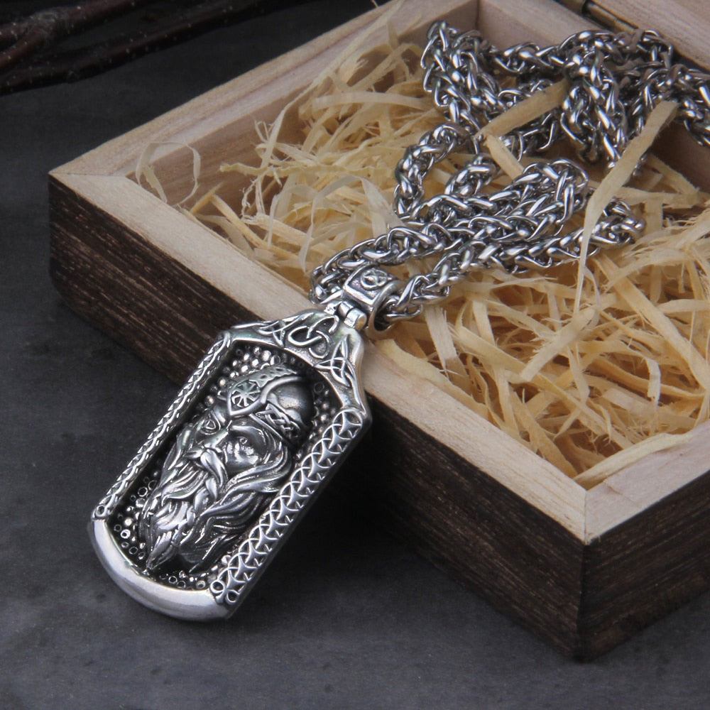Sterling Silver Odin The All Father Pendant Necklace