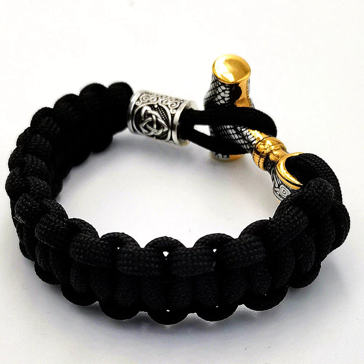 Paracord Bracelet Featuring Mjolnir