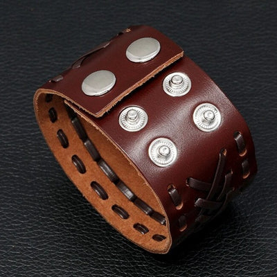 Braided Leather Cuff Bracelet