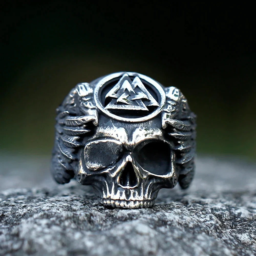 Valknut Symbol Viking Skull Ring