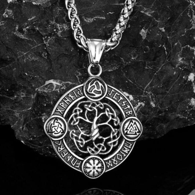 Yggdrasil Necklace - Tree of Life in Viking and Runic Symbols