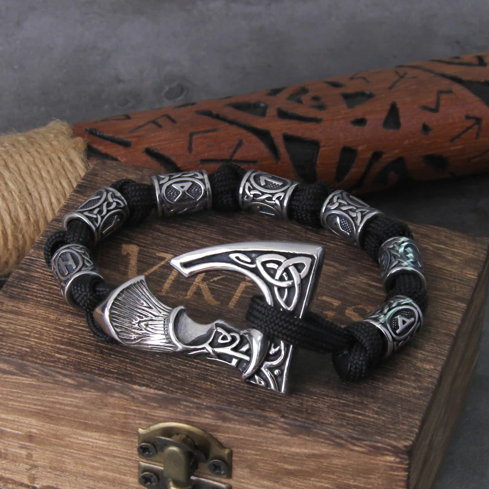 Norse Viking Axe Paracord Wrap Bracelet – Valhalla Vikings