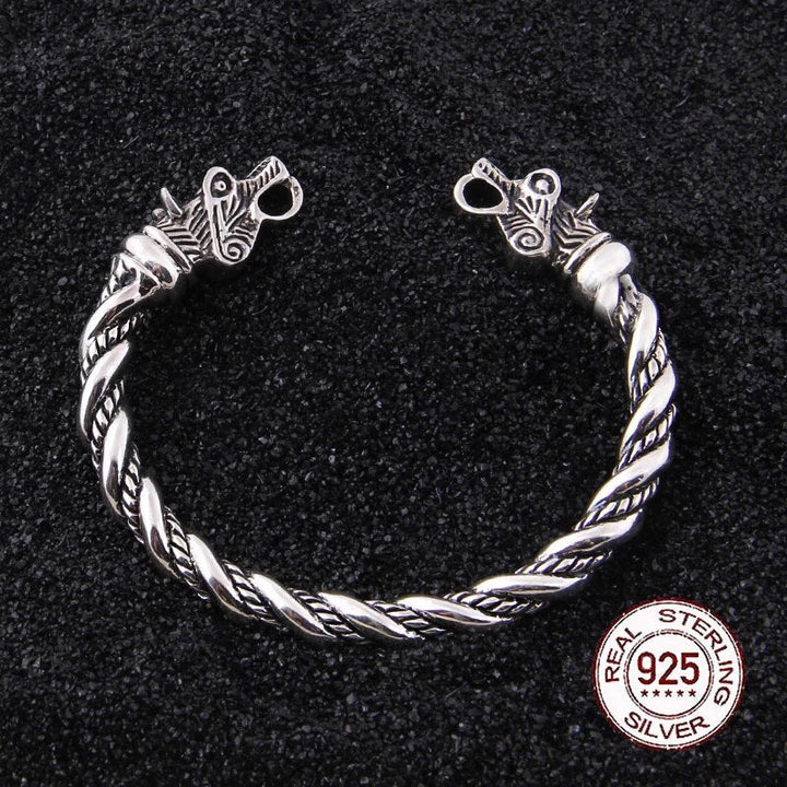 Sterling Silver Odin's Wolf Viking Arm Ring
