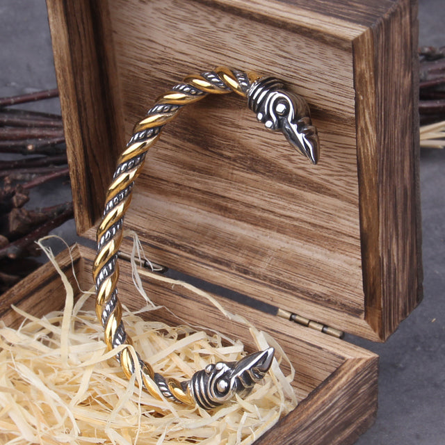 VIKING ARM RING ODIN'S RAVENS CUFF BRACELET