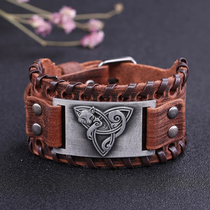 Freya Trinity Knot Leather Bracelet
