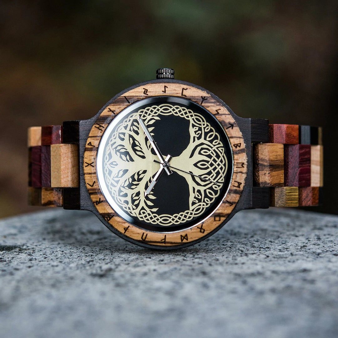 YGGDRASIL TREE OF LIFE WOODEN VIKING WATCH