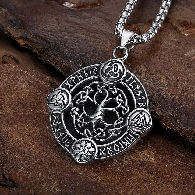 Yggdrasil Necklace - Tree of Life in Viking and Runic Symbols