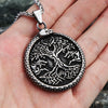 Yggdrasil Necklace - Norse Tree of Life in Jormugandr Circle