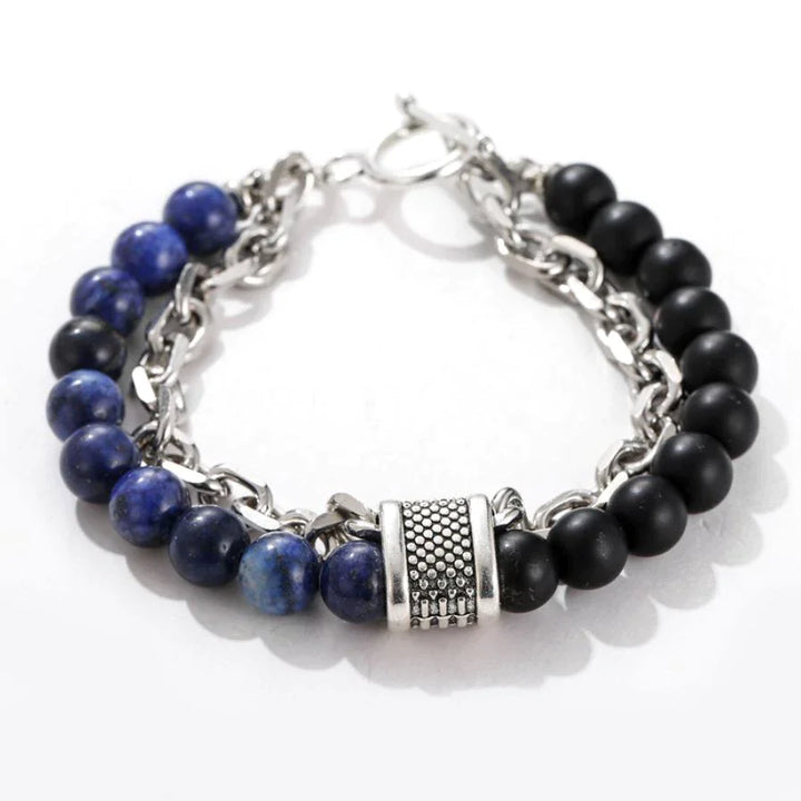 Double-layer Beaded Stone Viking Bracelet