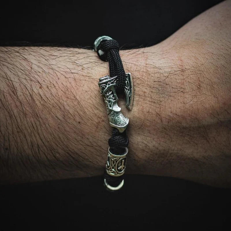 Norse Viking Axe Paracord Wrap Bracelet