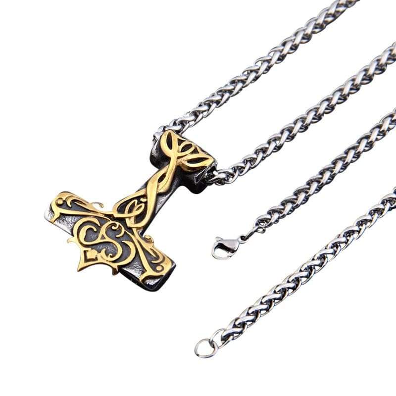 Thor Hammer Necklace - Golden Ornament