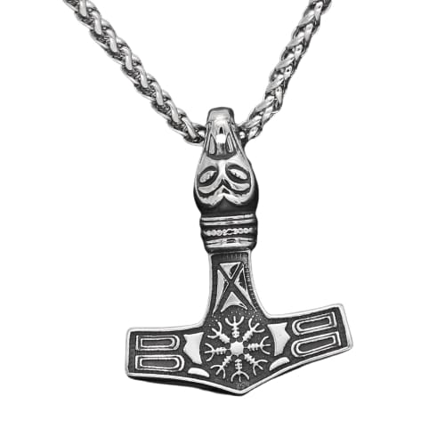 Thor Hammer Necklace - Helm of Awe