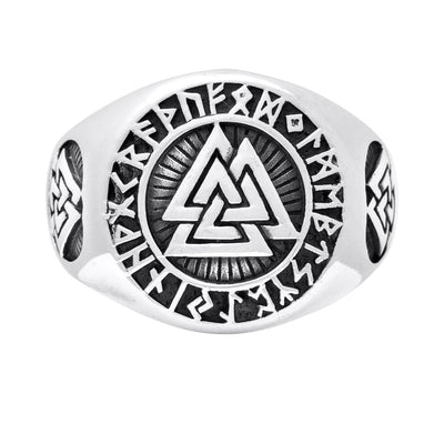 Viking Ring - Silver Valknut Symbol
