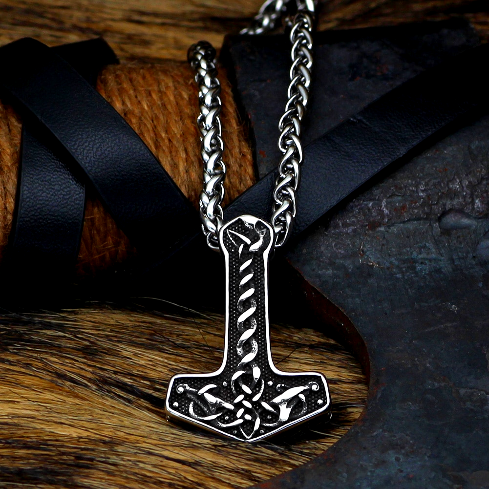 Thors Hammer Necklace Celtic Pattern – Valhalla Vikings