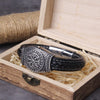 Viking Leather Bracelet - Vegvisir Runes