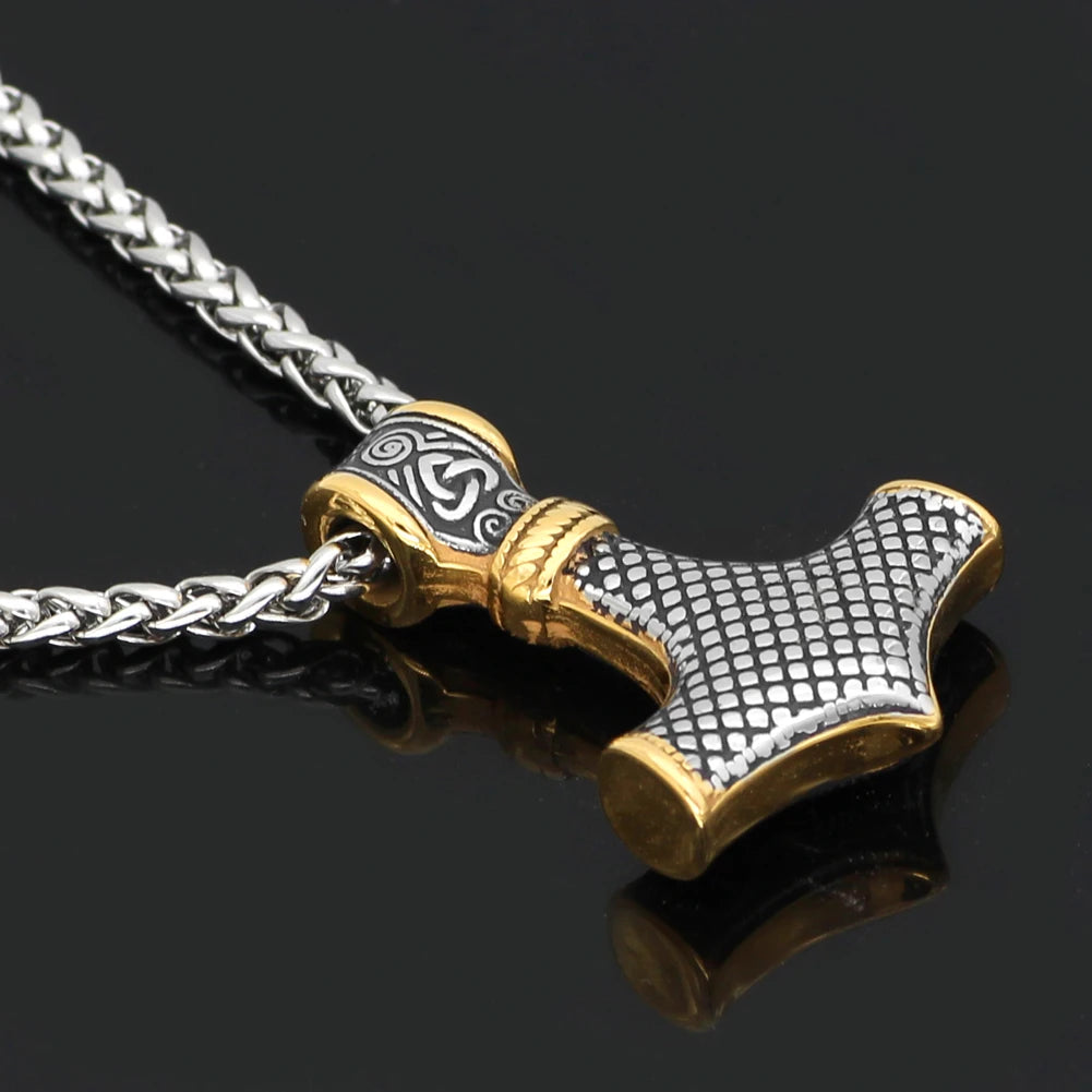 Thor Hammer Necklace - Gold Finish