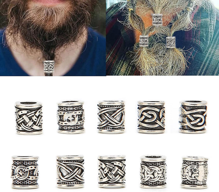 Viking Beard Beads - 10pcs Mixed Basic Beads