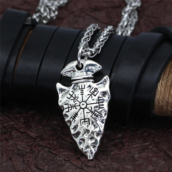 Viking Necklace - Vegvisir Arrow