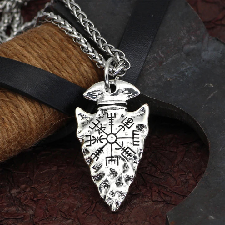 Viking Necklace - Vegvisir Arrow