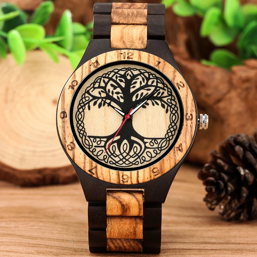 YGGDRASIL TREE OF LIFE WOODEN VIKING WATCH