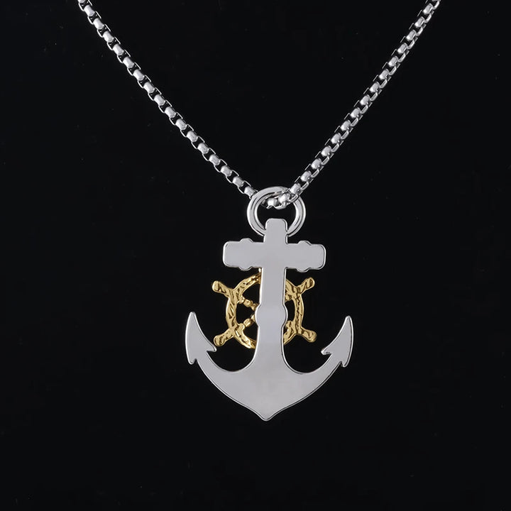 Viking Necklace - Nordic Rudder Anchor Pendant