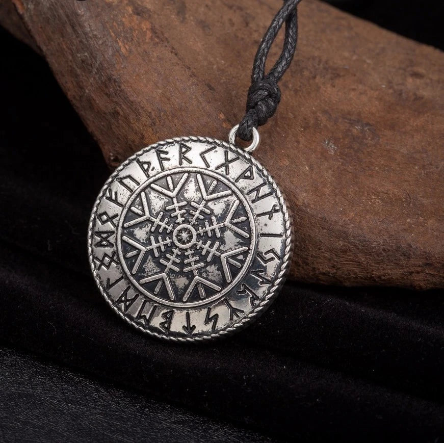 Viking Necklace - Aegishjalmur Viking Runes